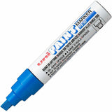 uni PX-30 uni-Paint Broad-Line Markers, Blue Ink, White Metal, Aluminum Barrel, Oil Based, Acrylic Tip, Multipurpose (UBC63733EA) Each