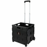 Business Source 18.25" x 15"x 39.37" Stow-and-Go Mobile Storage Crate, Black (BSN14111) Each