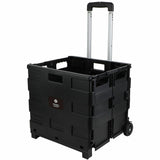 Business Source 18.25" x 15"x 39.37" Stow-and-Go Mobile Storage Crate, Black (BSN14111) Each