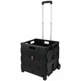 Business Source 18.25" x 15"x 39.37" Stow-and-Go Mobile Storage Crate, Black, 6/Carton (BSN14111CT) Case of 6