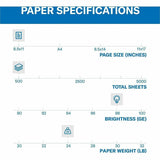 Hammermill Premium 3HP Laser Print Paper, 8½" x 11", 24 lb Basis Weight, White, 3-Hole Punched, 10/Carton (HAM107681CT) Case of 5000