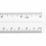 Westcott Shatterproof Plastic Ruler, 6", Transparent, Clear, 1/16 Graduations, 12/Box (ACM45016BX) Box of 12