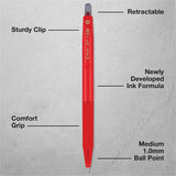 Pilot BP-1 RT Ballpoint Pens, Red Ink, 1.0 mm Pen Point, Retractable, Oil Based, Stainless Steel Tip (PIL21631) 1 Dozen