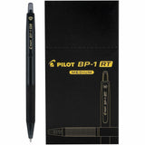Pilot BP-1 RT Ballpoint Pens, Black Ink, 1.0 mm Pen Point, Retractable, Oil Based, Stainless Steel Tip (PIL21634) 1 Dozen
