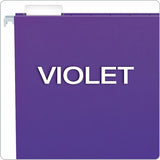 Business Source 1/5 Tab Cut Letter Hanging Folder, 8 1/2" x 11", Kraft, Purple, 25/Box (BSN14120) Case of 25