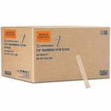 World Centric Compostable Bamboo Stir Sticks, 7.5", Natural, 10000/Carton (WORSRBB75) Case of 10,000