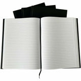 Business Source Hardbound Ruled Linen Journals, Hard Bound, Ruled Margin, Black Cover, 12/Carton (BSN10973CT) Case of 12