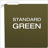 Business Source 1/5 Tab Cut Legal Hanging Folder, 8 1/2" x 14", 11 pt., Green, 50/Carton (BSN34111) Case of 50