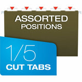 Business Source 1/5 Tab Cut Legal Hanging Folder, 8 1/2" x 14", 11 pt., Green, 50/Carton (BSN34111) Case of 50