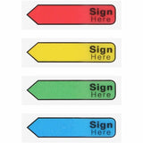 Business Source Sign Here Arrow Page Flags, 1/2" x 1 3/4", Multicolor, 120/Pack (BSN99011) Pack of 120