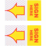 Business Source Sign Here Arrow Page Flags, 1" x 1 3/4", Yellow, 100/Pack (BSN99005) Pack of 100