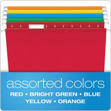 Business Source 1/5 Tab Cut Letter Hanging Folder, 8 1/2" x 11", 3/4" Expansion, 11 pt., Assorted, 25/Box (BSN34112) Case of 25