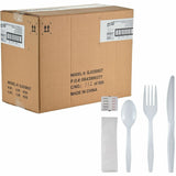Genuine Joe 6-Piece Medium-Heavyweight Utensil Kit, White, 250 Kits/Carton (GJO58927) Case of 250