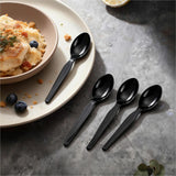 Genuine Joe Disposable Polystyrene Spoon, Black, 1000/Carton (GJO30425) Case of 100