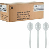 Genuine Joe Heavy-Weight Polypropylene Soup Spoon, White, 1000/Carton (GJO30418) Case of 100