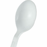 Genuine Joe Heavy-Weight Polypropylene Soup Spoon, White, 1000/Carton (GJO30418) Case of 100