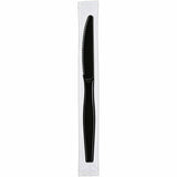 Genuine Joe Individually Wrapped Disposable Polystyrene Knife, Black, 1000/Carton (GJO30428) Case of 100