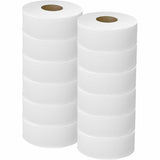 Genuine Joe Jumbo 2-Ply Bathroom Tissue, 2 Ply, 37.20" Width x 1000 ft Length, White, 12 Rolls/Carton (GJO31100012) Case of 12