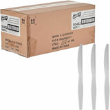 Genuine Joe Disposable Polystyrene Knife, White, 1000/Carton (GJO30432) Case of 100