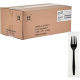 Genuine Joe Individually Warapped Heavy-Weight Polypropylene Fork, Black, 1000/Carton (GJO30411) Case of 100