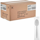 Genuine Joe Individually Warapped Heavy-Weight Polypropylene Spoon, White, 1000/Carton (GJO30421) Case of 100
