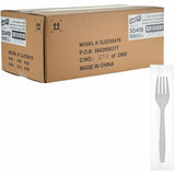 Genuine Joe Individually Warapped Heavy-Weight Polypropylene Fork, White, 1000/Carton (GJO30419) Case of 100