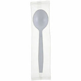 Genuine Joe Individually Warapped Heavy-Weight Polypropylene Soup Spoon, White, 1000/Carton (GJO30422) Case of 100