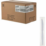 Genuine Joe Individually Wrapped Disposable Polystyrene Knife, White, 1000/Carton (GJO30436) Case of 100