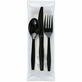 Genuine Joe 6-Piece Medium-Heavyweight Utensil Kit, Black, 250 Kits/Carton (GJO58929) Case of 250