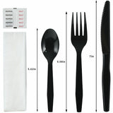 Genuine Joe 6-Piece Medium-Heavyweight Utensil Kit, Black, 250 Kits/Carton (GJO58929) Case of 250