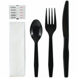 Genuine Joe 6-Piece Medium-Heavyweight Utensil Kit, Black, 250 Kits/Carton (GJO58929) Case of 250