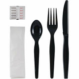 Genuine Joe 6-Piece Heavyweight Utensil Kit, Black, 250 Kits/Carton (GJO58933) Case of 250