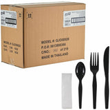 Genuine Joe 4-Piece Medium-Heavyweight Utensil Kit, Black, 250 Kits/Carton (GJO58928) Case of 250
