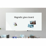 Lorell Magnetic Glass Board, 72" (6 ft) Width x 48" (4 ft) Height, White Glass Surface (LLR55666) Each