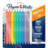 Paper Mate InkJoy Gel Pens, Assorted Ink, 0.7 mm Pen Point, Retractable, Gel-based, 10/Pack (PAP2226119) Pack of 10