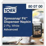 TORK Xpressnap Fit Dispenser Napkins, 2 Ply, Multifold, 6.50" x 8.40", White, 720 Napkins/Pack, 6/Carton (TRK800700) Case of 4320