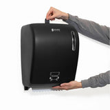 San Jamar Hands-Free Mechanical Towel Dispenser, 15.1" x 11.5" x 9.2", Plastic, Black (SJMT7200BK) Each