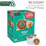 Diedrich K-Cup, Pod TODS 1-Step Latte K-Cups, Dark, Latte, Colombian, Vanilla, 20 Coffee/Box, 4/Carton (DIE8177CT) Case of 80