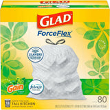 Glad Drawstring Tall Kitchen Bags, Gain Original, 13 gal Capacity, 9 mil Thickness, 100 Bags/Box, 3/Carton (CLO78750) Case of 3