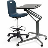 Lorell League Adjustable Height Mobile Lab Stool, 14" (LLR83094NY) Each