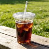 Genuine Joe Lids for 12 oz. Plastic Cold Cups, Polyethylene Terephthalate (PET), Clear, 1000 Lids/Box (GJO58235) Case of 1000