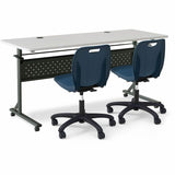 Lorell League Adjustable Height Mobile Classroom Chair, Navy (LLR83093NY) Each
