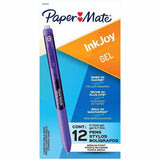 Paper Mate InkJoy Gel Pen, Purple Ink, 0.7 mm Pen Point, Retractable (PAP1953511A) 1 Dozen