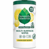Seventh Generation Multipurpose Wipes, Lemon Zest Scent, 70 Wipes/Tub, 6/Carton (SEV44998CT) Case of 6