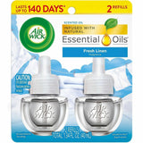 Air Wick Scent Oil Warmer Refill, Oil, 0.7 fl oz (0 quart), Fresh Linen, 120 Day, 2/Pack (RAC01323) Pack of 2
