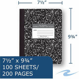 Roaring Spring Wide-ruled Composition Book, 15 lb Basis Weight, 9 3/4" x 7 1/2", 7.5" x 9.8", Red Margin, White Paper (ROA77230CT) Case of 24