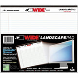 Roaring Spring Wide Landscape White Writing Pads, 0.28" Ruled, 20 lb Basis Weight, Legal, 11" x 9 1/2", Red Margin, 4/Carton (ROA74500CT) Case of 48