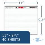 Roaring Spring Wide Landscape White Writing Pads, 0.28" Ruled, 20 lb Basis Weight, Legal, 11" x 9 1/2", Red Margin, 4/Carton (ROA74500CT) Case of 48