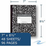 Roaring Spring Tape Bound Composition Notebooks, 15 lb Basis Weight, 7" x 8½", 7" x 8.5", Red Margin, White Paper (ROA77333CT) Case of 72