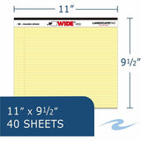 Roaring Spring Wide Landscape Canary Writing Pads, 0.28" Ruled, 20 lb Basis Weight, Legal, 11" x 9 1/2", Red Margin, 4/Carton (ROA74501CT) Case of 48